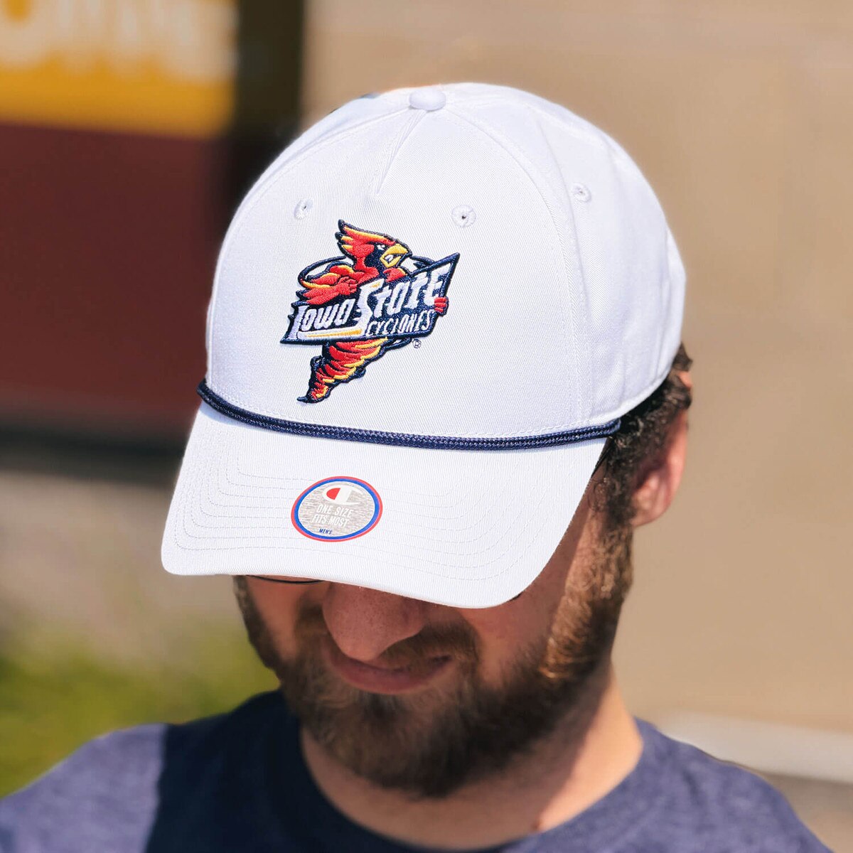 Champion Spirit Collection White Embroidered Rope Hat front